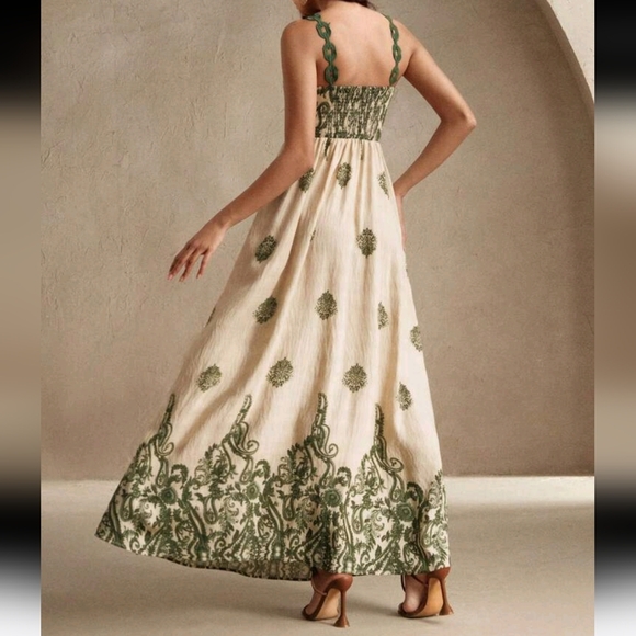 Contrast Floral Print Dress, Sexy Resort Boho Dress For Women - Picture 3 of 4